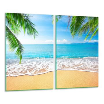STAKLENA DASKA ZA REZANJE 2x 30x52 BEACH