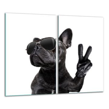 STAKLENA DASKA ZA REZANJE 2x 30x52 DOG