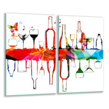STAKLENA DASKA ZA REZANJE 2x 30x52 VINO