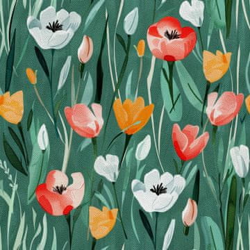 VANJSKI DEKOSTOFFE OXFORD - Motiv Frühling I DX7160