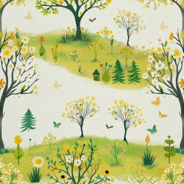 VANJSKI DEKOSTOFFE OXFORD - Motiv Frühling I DX7506