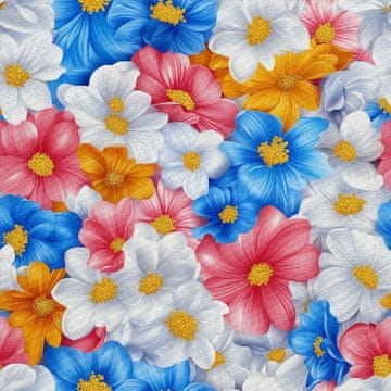 VANJSKI DEKOSTOFFE OXFORD - Motiv Bunte Blumen | DX18074