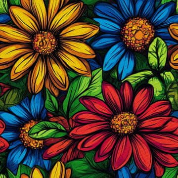 VANJSKI DEKOSTOFFE OXFORD - Motiv Bunte Blumen | DX18036