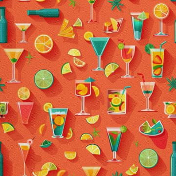 VANJSKI DEKOSTOFFE OXFORD - Motiv Cocktail | DX8543