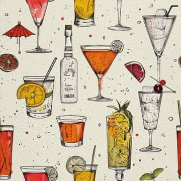 VANJSKI DEKOSTOFFE OXFORD - Motiv Cocktail | DX8546
