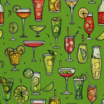 VANJSKI DEKOSTOFFE OXFORD - Motiv Cocktail | DX8829