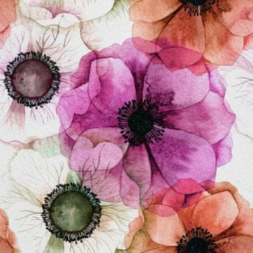 VANJSKI DEKOSTOFFE OXFORD - Motiv gemalte Blumen 7 I DX129