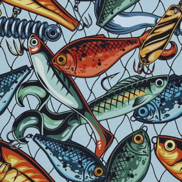 VANJSKI DEKOSTOFFE OXFORD - Motiv Fisch im Netz I DX620