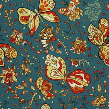 VANJSKI DEKOSTOFFE OXFORD - Motiv abstrakte Blumen und Schmetterlinge I DX400