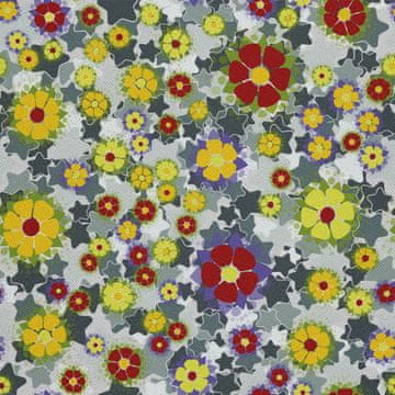 VANJSKI DEKOSTOFFE OXFORD - Motiv Blumen auf den Sternen I DX565