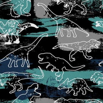 VANJSKI DEKOSTOFFE OXFORD - Motiv Umrisse von Dinosauriern I DX280