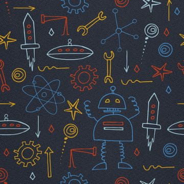 VANJSKI DEKOSTOFFE OXFORD - Motiv Roboter UFO I DX239