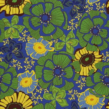 VANJSKI DEKOSTOFFE OXFORD - Motiv Grün-gelbe Blumen I DX726