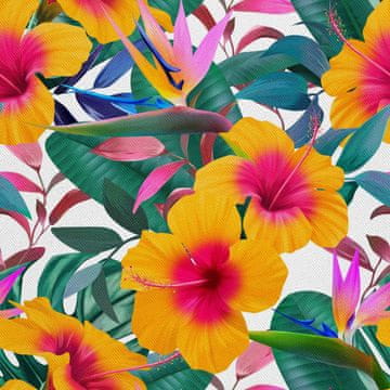 VANJSKI DEKOSTOFFE OXFORD - Motiv naranče Hibiskus