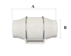 NORTADA ROKU P-200 bijeli odsisni kanalski ventilator 700/870 m3/h