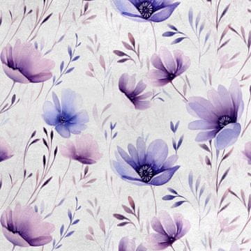 Royal Samt Stoff Polyester Zum Nähen - Motiv Blumen - RDX2900