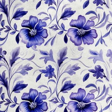 Royal Samt Stoff Polyester Zum Nähen - Motiv Blumen - RDX3037