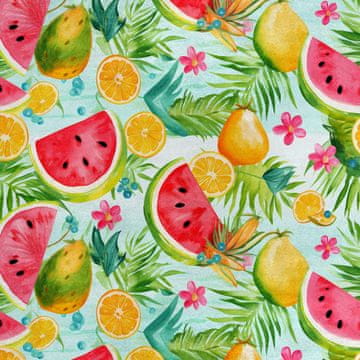Royal Samt Stoff Polyester Zum Nähen - Motiv Obst - RDX2089