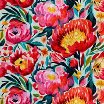 Royal Samt Stoff Polyester Zum Nähen - Motiv Blumen - RDX3015