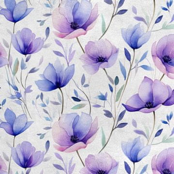 Royal Samt Stoff Polyester Zum Nähen - Motiv Blumen - RDX2814