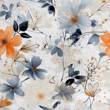 Royal Samt Stoff Polyester Zum Nähen - Motiv Blumen - RDX2694