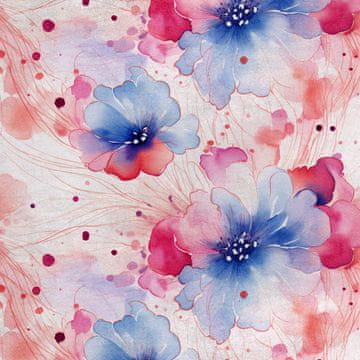 Royal Samt Stoff Polyester Zum Nähen - Motiv Blumen - RDX2691
