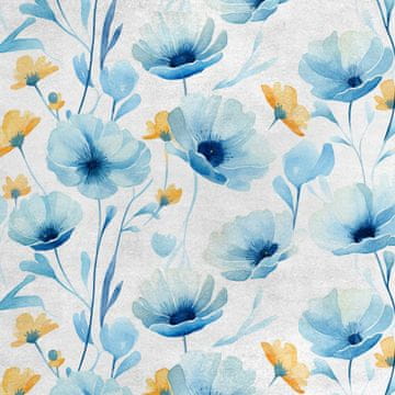 Royal Samt Stoff Polyester Zum Nähen - Motiv Blumen - RDX2920