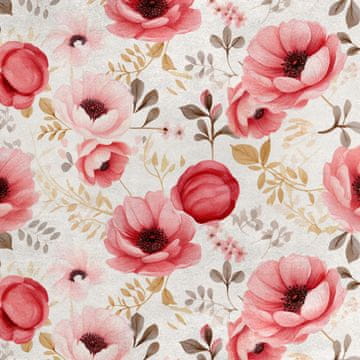 Royal Samt Stoff Polyester Zum Nähen - Motiv Blumen - RDX2882