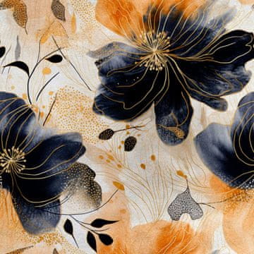 Royal Samt Stoff Polyester Zum Nähen - Motiv Blumen - RDX2750