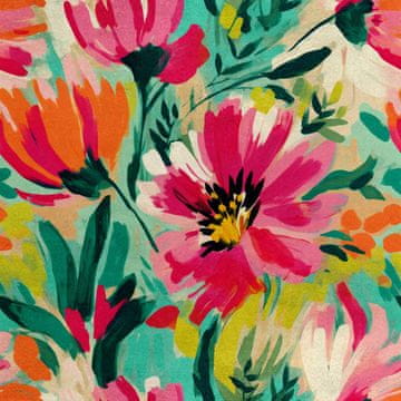Royal Samt Stoff Polyester Zum Nähen - Motiv Blumen - RDX2707