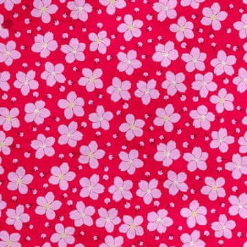 Royal Samt Stoff Polyester Zum Nähen - Motiv Blumen auf einem rosa