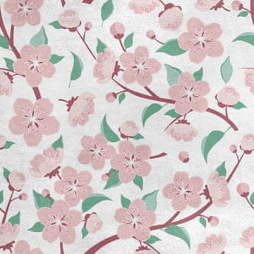 Royal Samt Stoff Polyester Zum Nähen - Motiv Apfelblüten