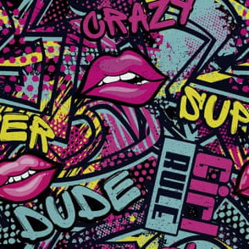 VANJSKI DEKOSTOFFE OXFORD - Motiv Graffiti-Lippen