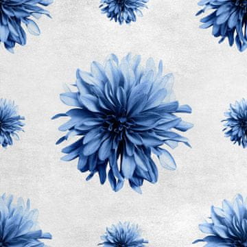 Royal Samt Stoff Polyester Zum Nähen - Motiv Blaue Dahlie