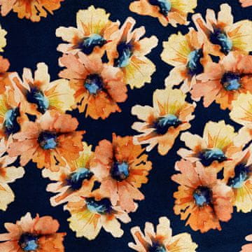 Royal Samt Stoff Polyester Zum Nähen - Motiv gemalte Blumen 1