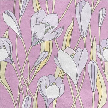 Royal Samt Stoff Polyester Zum Nähen - Motiv Krokus