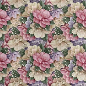 of Royal Samt Stoff Polyester Zum Nähen - Motiv Blumen 12