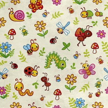 Royal Samt Stoff Polyester Zum Nähen - Motiv Bunte Würmer