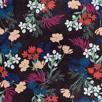 Royal Samt Stoff Polyester Zum Nähen - Motiv Feldblumen 1