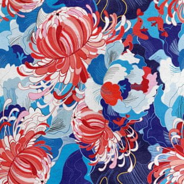 Royal Samt Stoff Polyester Zum Nähen - Motiv sommerliches Blumenmuster