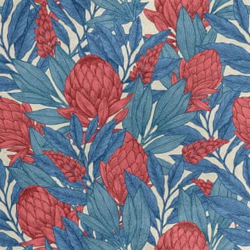 Royal Samt Stoff Polyester Zum Nähen - Motiv Protea-Blume