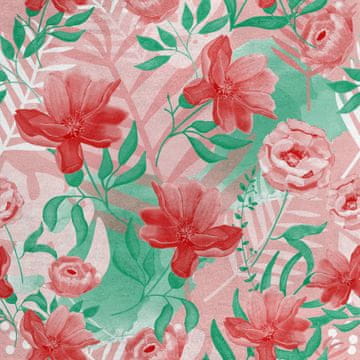 Royal Samt Stoff Polyester Zum Nähen - Motiv Blumen 6