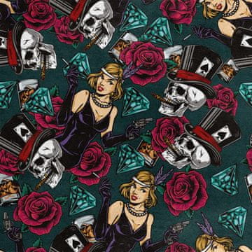Royal Samt Stoff Polyester Zum Nähen - Motiv Mafia Poker
