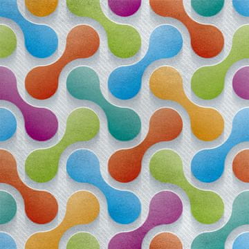 Royal Samt Stoff Polyester Zum Nähen - Motiv Bunte Abstraktion 2