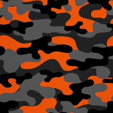 OUTDOOR DEKOSTOFFE OXFORD - Motiv Orange Camouflage