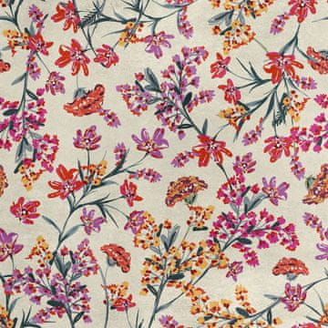 Royal Samt Stoff Polyester Zum Nähen - Motiv blühende Blumen