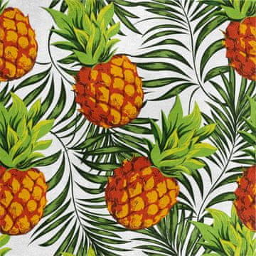 Royal Samt Stoff Polyester Zum Nähen - Motiv Ananas 2