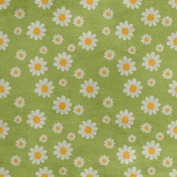 Royal Samt Stoff Polyester Zum Nähen - Motiv Blumen auf günem