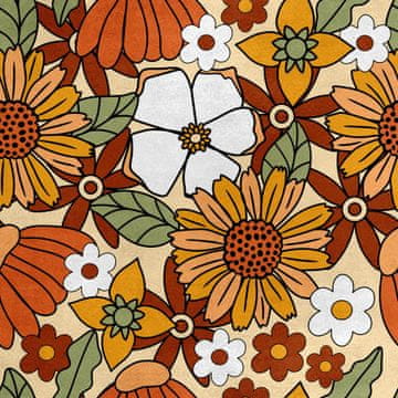 Royal Samt Stoff Polyester Zum Nähen - Motiv Blumen 7