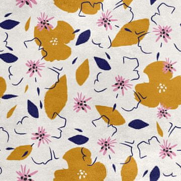 Royal Samt Stoff Polyester Zum Nähen - Motiv gemalte Blumen 5